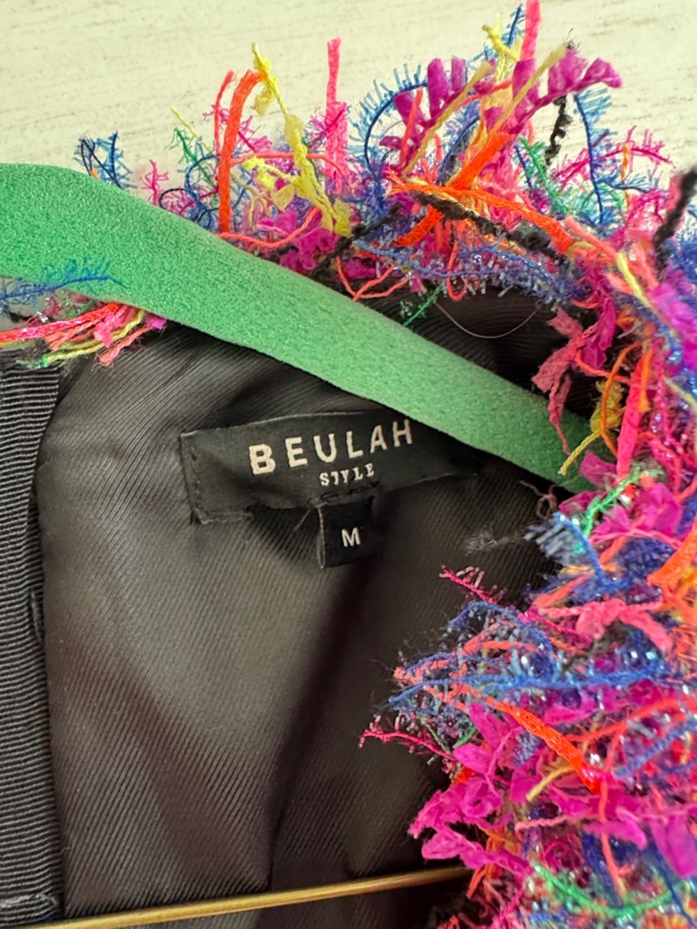 Beulah Multicolor Fringe Tweed Mini Dress - Picture 3 of 4